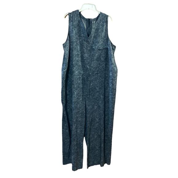 Athleta Women’s Topanga Jumpsuit Sz 2X NWOT Black Gray Jumper Tie Waist Pockets - Picture 2 of 10